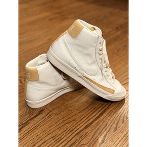 Nike Blazer Mid Premium High-Tops Sneakers Men's 12 White/Tan Leather